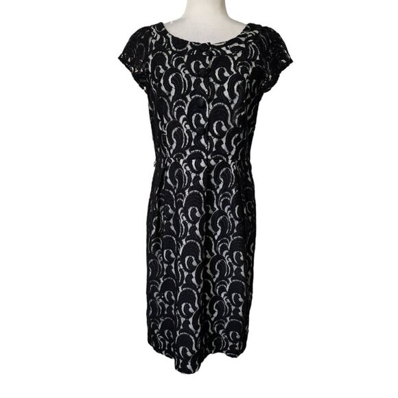 Kay Unger FORMAL Black Lace Sheath Dress Fully Lined Elegant Women's Sz 8 - Picture 9 of 9